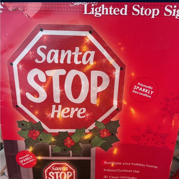 Lighted Santa Stop here Signs 🎅 🛑 - Picture 3 of 4
